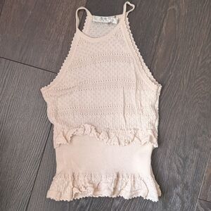 Sea New York Merino Wool Knit Crochet Sweater Tank XS